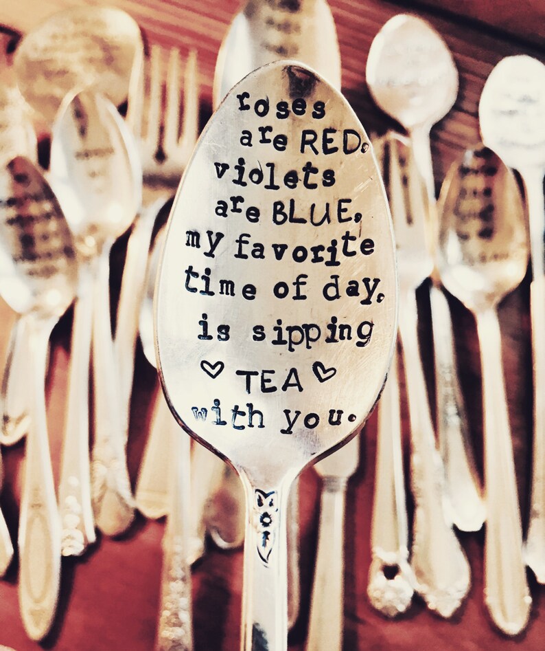 Stamped Silver Spoon Love Poem Gift For Him Gift For Her Etsy