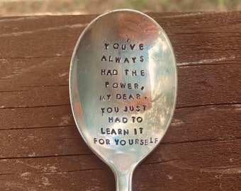 Wizard Of Oz Quote - Inspirational Quote - Stamped Silver Coffee Spoon - Stamped Coffee Spoon Teaspoon - Vintage Spoon - Silver Spoon - Tea