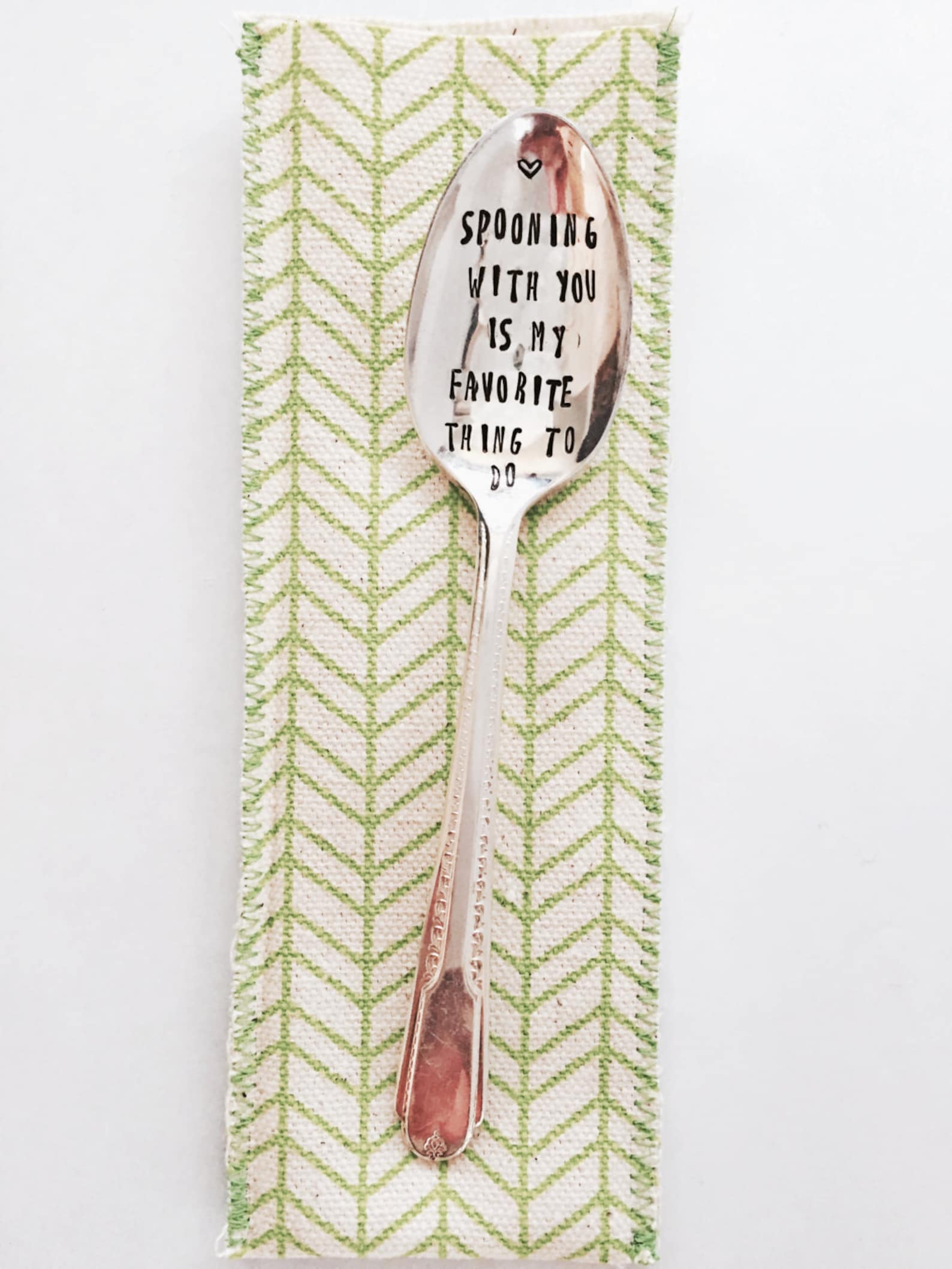 Stamped Silver Spoon, Love Spoon, Gift for Him, Gift for Her, Stamped