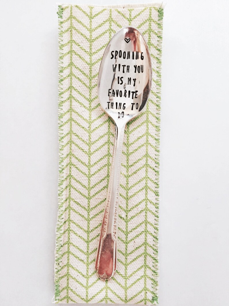 Stamped Silver Spoon Love Spoon Gift For Him Gift For Her Etsy