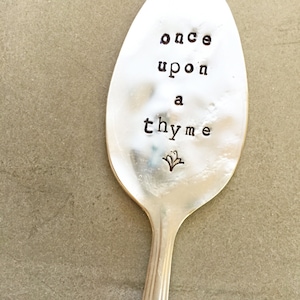 Garden Marker, Stamped Silver, Gardener Gift, Gift For Her, Garden Quote, Stamped Spoon, Mother&#39;s Day Gift, Herb Marker, Housewarming Gift