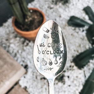 Het is Guac O'Clock - Guacamole Spoon - Margarita Spoon - Gestempelde Zilveren Lepel Koffiekar Koffiestation - Kous Stuffer - Cadeau voor hem