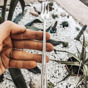 Quanran-tini Bar Fork - Olive Fork - Stamped Olive Fork - Bar Cart - Gestempeld voorgerecht Vork - Kerstmis - Kous Stuffer