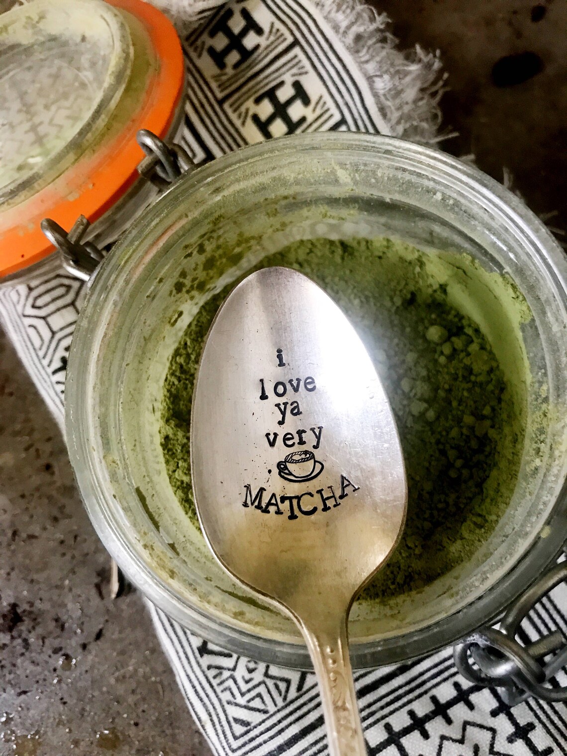 Matcha Spoon Stamped Teaspoon Matcha Latte Silver Spoon Etsy