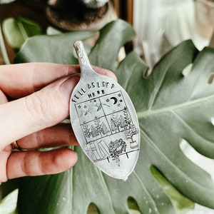 FELL ALSEEP HERE - Bookmark - Stamped Spoon - Spoon Jewelry - Spoon Bookmark - Spoon Scape - Sweet Thyme Design