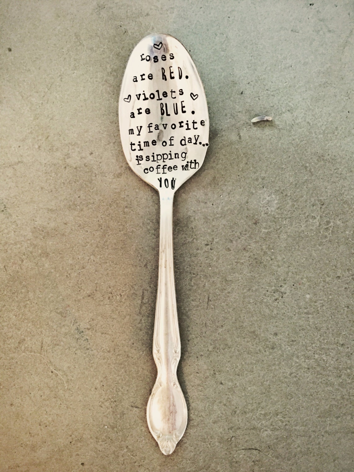 Stamped Silver Spoon Love Poem Gift for Him Gift for Her Etsy