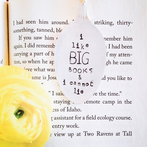 I Like Big Books And I Cannot Lie, Bookmark, Vintage Bookmark, Stamped Spoon, Book Club Gift, Book Worm, Stamped Bookmark, Spoon Bookmark
