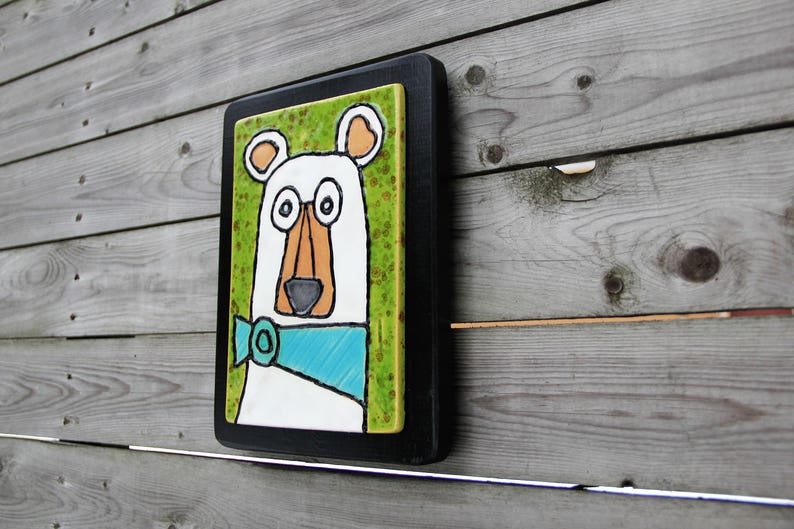 bear tile bear bear art painted bear polar bear ceramic tile