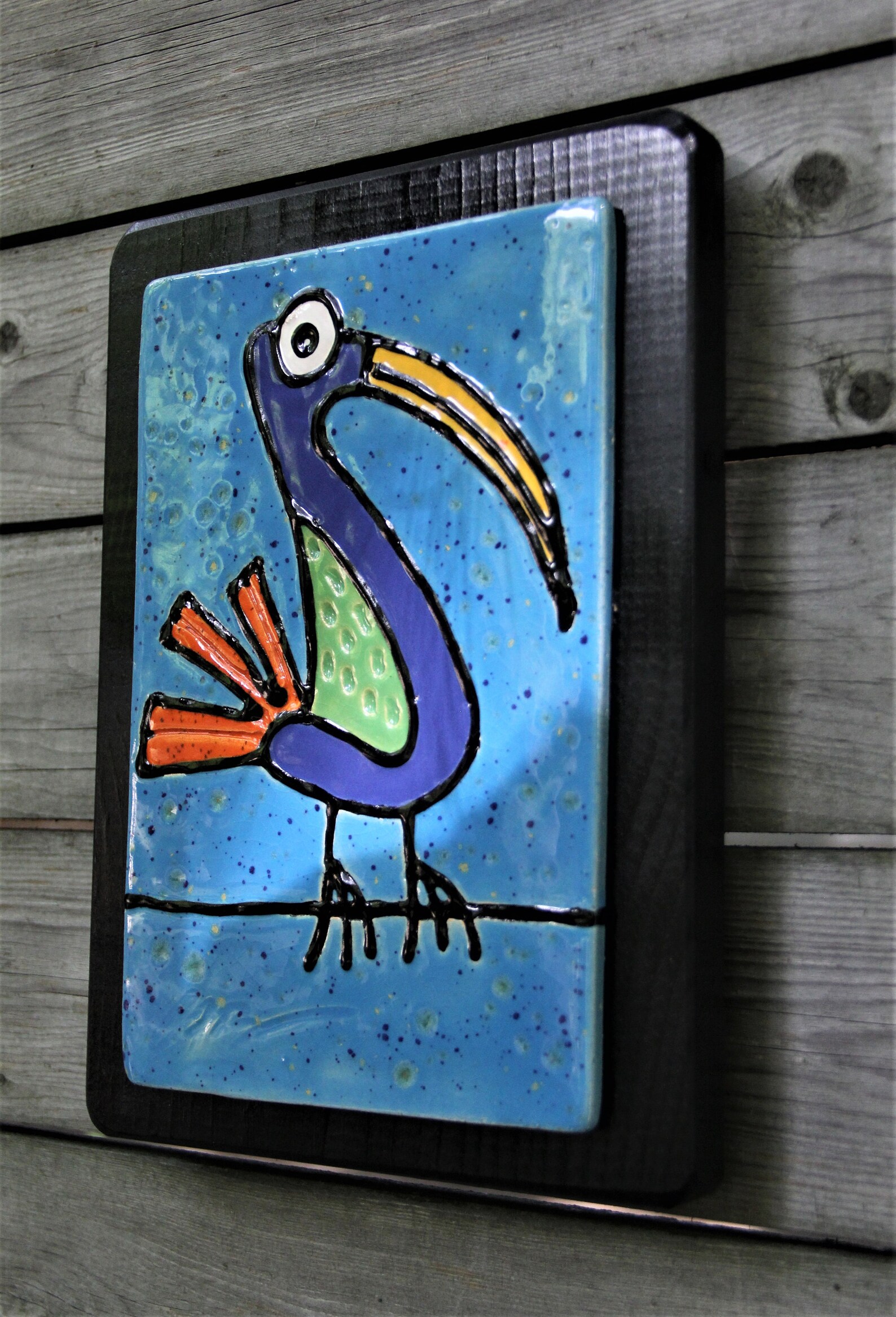 Bird Tile Ceramic Bird Tile Handmade Bird Tile Bird Art Etsy