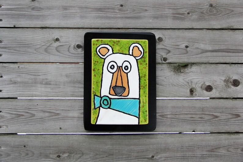 bear tile bear bear art painted bear polar bear ceramic tile