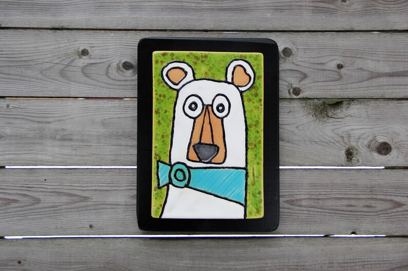 bear tile bear bear art painted bear polar bear ceramic tile