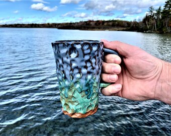 Sleeping Bear Dunes Mug, Lake Michigan Mug, Handmade Coffee Mug, Michigan Mug, Beverage Mug, Blue Green Mug