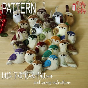 PATTERN--Little Felt Birb Ornament, Felt Bird Pattern, Sewing, Embroidery