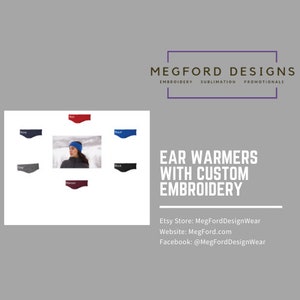 Ear Warmers with Custom Embroidery