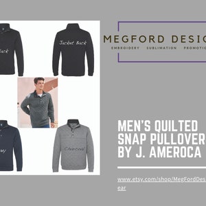 Men&#39;s Quilted Snap Pullover by J. America