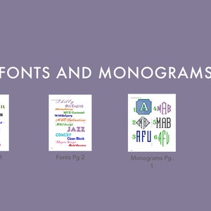 Font and Monogram options
