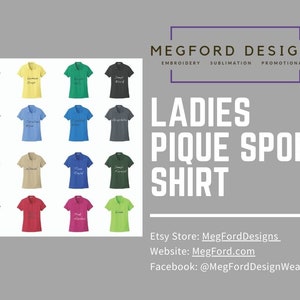Ladies Pique Polo Short Sleeve with Custom Embroidery