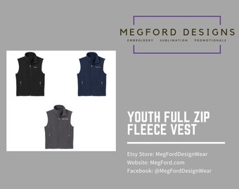 Youth Full Zip Fleece Vest
