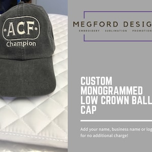 Custom Monogrammed Low Crown Ball Cap