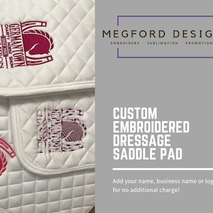 Custom Embroidered Dressage Saddle Pad