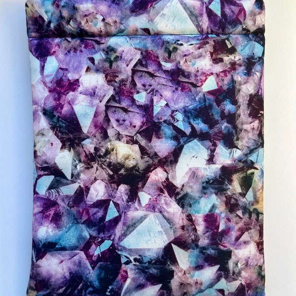 Purple Kindle Sleeve Geometric Crystals Padded Case