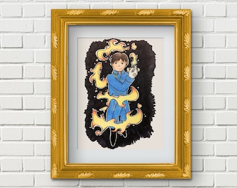 Roy Mustang Fullmetal Alchemist/Fullmetal Alchemist Brotherhood Art Print, The Flame Alchemist Wall Art, Geek Art, Anime Gifts