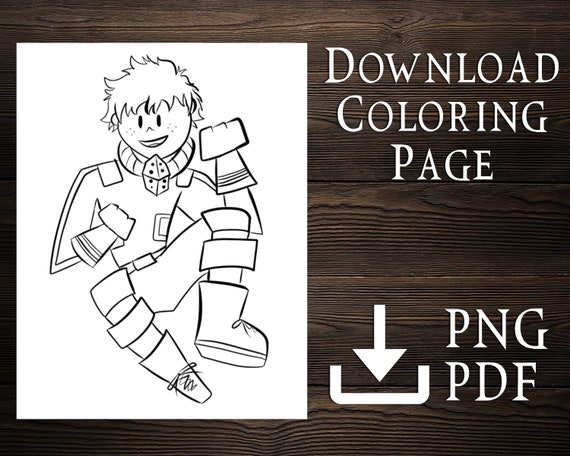 Anime Coloring Pages Deku - Coloring and Drawing