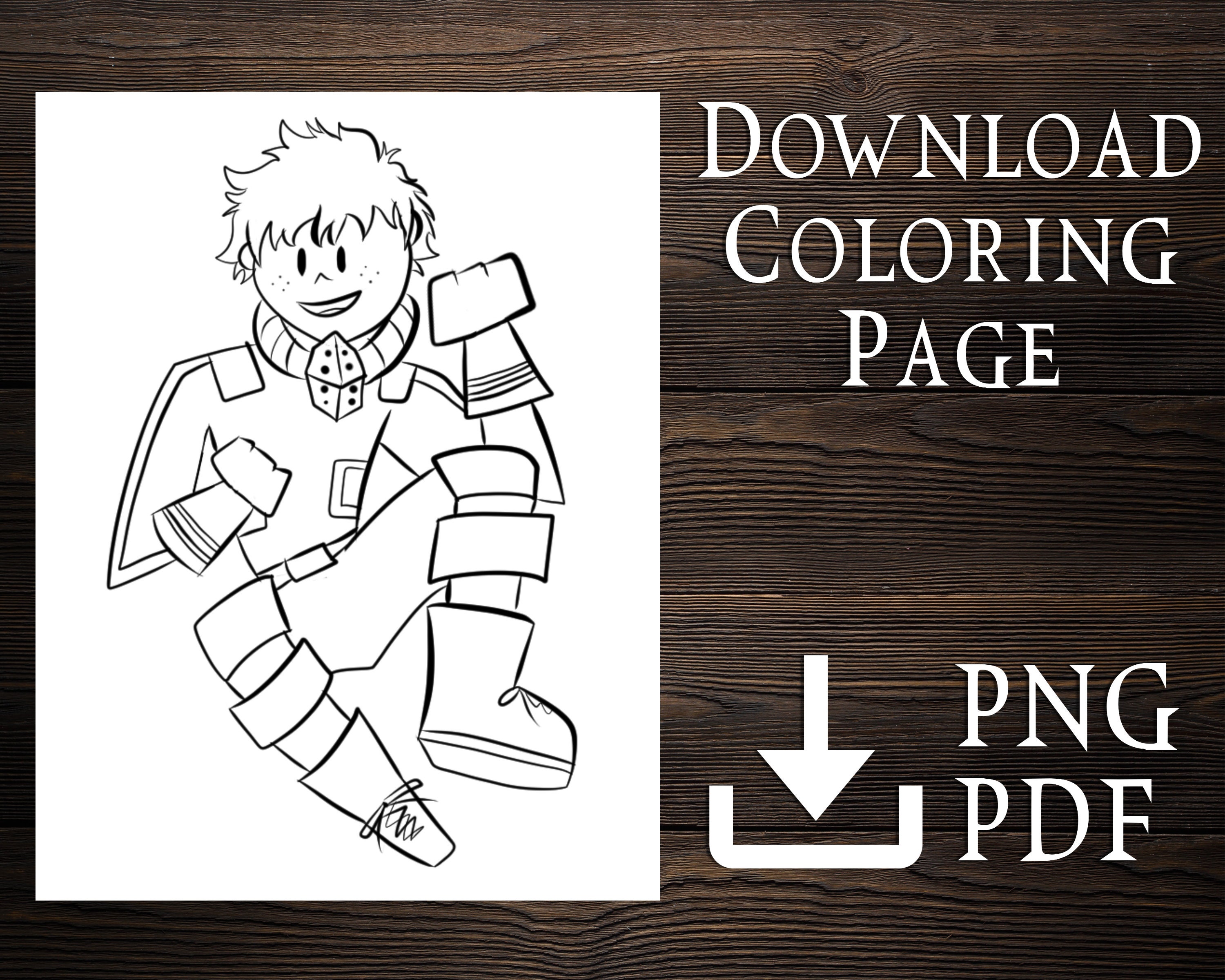 My Hero Academia Deku Coloring Page Izuku Midoriyia Coloring Etsy