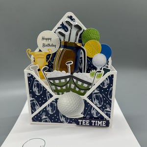 Birthday Card, Golfing Birthday PopUp Card