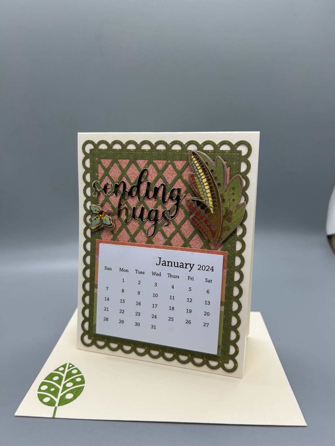 2024 Desk Calendar 2024 Sending Hugs Floral Desk Calendar Etsy