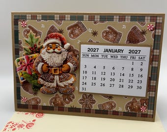 2027 Desk Calendar, 2027 Gingerbread Cookies Desk Calendar