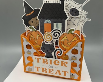 Halloween Card, Trick or Treat Pop Up Halloween Card