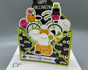 Ghostly Pop-Up Halloween Card with Envelope