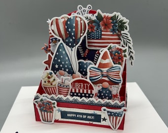 Gnome 4th of July Card, Independence Day PopUp Card