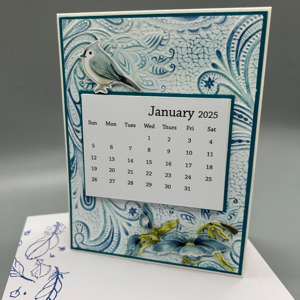 2025 Desk Calendar Etsy Flower Desk Calendar 2025