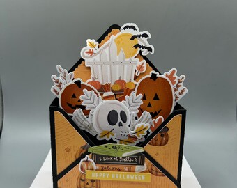 Halloween Card, Skull Pop-Up Halloween Card