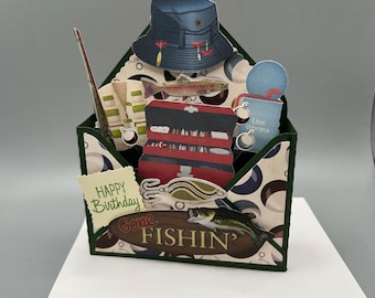 Birthday Card, Fishing Birthday PopUp Card