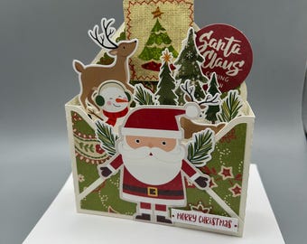 Christmas Card, Santa Pop-Up Christmas Card