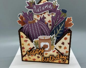 Birthday Card, Fall Birthday PopUp Card