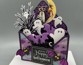 Ghostly Pop-Up Halloween Card with Envelope