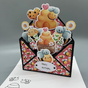 Birthday Card, Bee Birthday PopUp Card