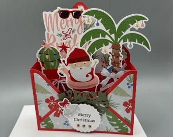 Christmas Card, Tropical Pop-Up Christmas Card