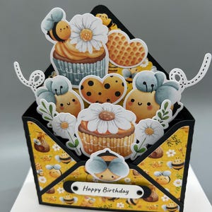 Birthday Card, Bee Birthday PopUp Card