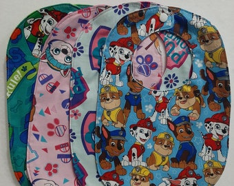 Paw Patrol Baby Bib: Licensed Cotton Flannel, Snap Closure