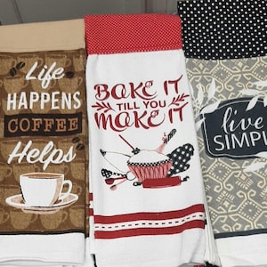 Cotton Kitchen Towel Scarf: Wearable Dish Towel Boa (65 inch) coffee bees