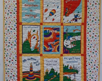 Edredón para bebé Dr. Seuss: Manta para bebé hecha a mano (94 x 120 cm)