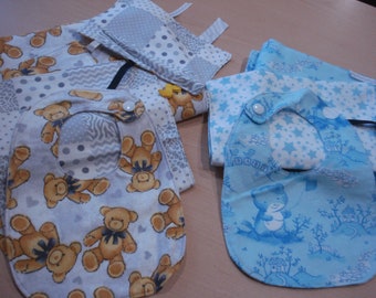 Baby Bear gift set 4 piece receiving blanket bib burp cloth and tag blanket all to match great gift idea