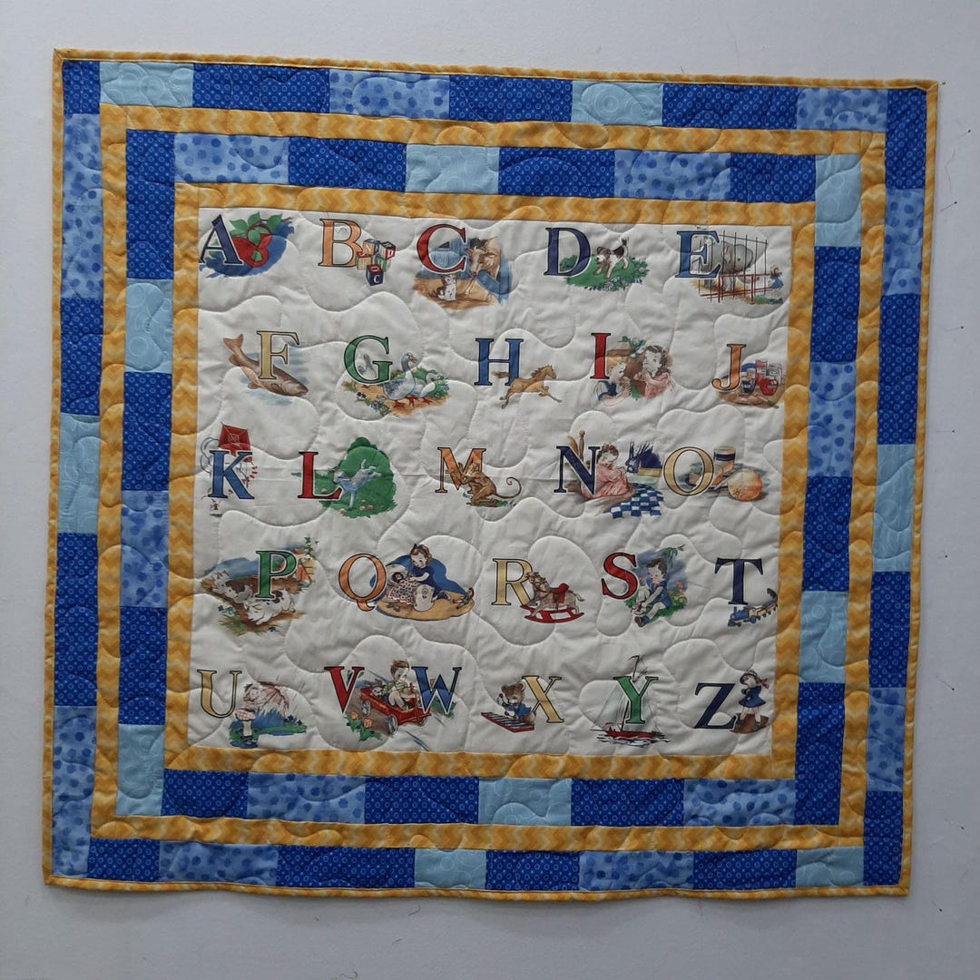 Alphabet Baby Quilt: Cotton ABC Design, 36x38 Inches - Etsy