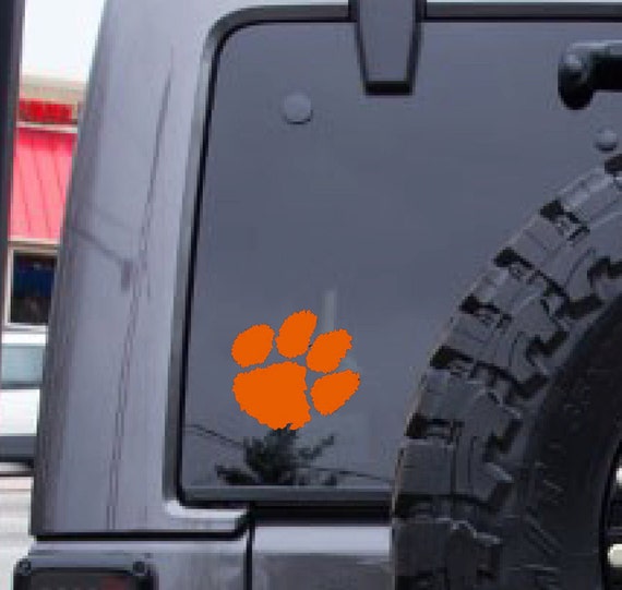 Tiger Paw Decal Clemson Decal Football Decal Free Shipping Orange Vinyl Laptop Decal Decal Sticker Dorm Room Decal Home Decor 205
