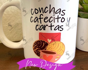 Conchas Cafecito y Cartas Mug | 11 oz. Premium Ceramic Mug | Pioneer Gift | JW Gifts | Best Life Ever | JW Mug | Conchas Mug | Pan Dulce Mug